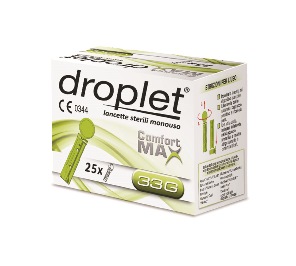 LANCETTE PUNGIDITO DROPLET COMFORT MAX GAUGE 33 25 PEZZI - farmachicca