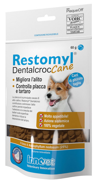 RESTOMYL DENTALCROC CANI PICCOLA TAGLIA BUSTA 60 G - farmachicca