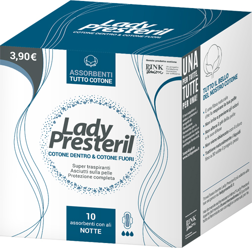 LADY PRESTERIL COTTON POWER ASSORBENTI NOTTE POCKET CON ALI RIPIEGATI  10 PEZZI - farmachicca
