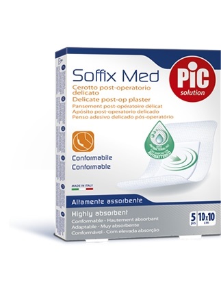 CEROTTO PIC SOFFIX MED IN TNT 10X10 CM ANTIBATTERICO 5 PEZZI - farmachicca