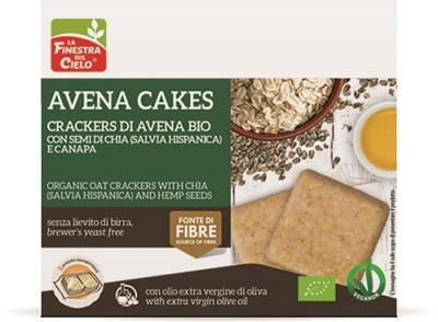 FSC AVENACAKES CRACKERS DI AVENA CON SEMI DI CANAPA E CHIA BIO VEGAN SENZA LIEVITO DI BIRRA AD ALTO CONTENUTO DI FIBRA 250 G - farmachicca