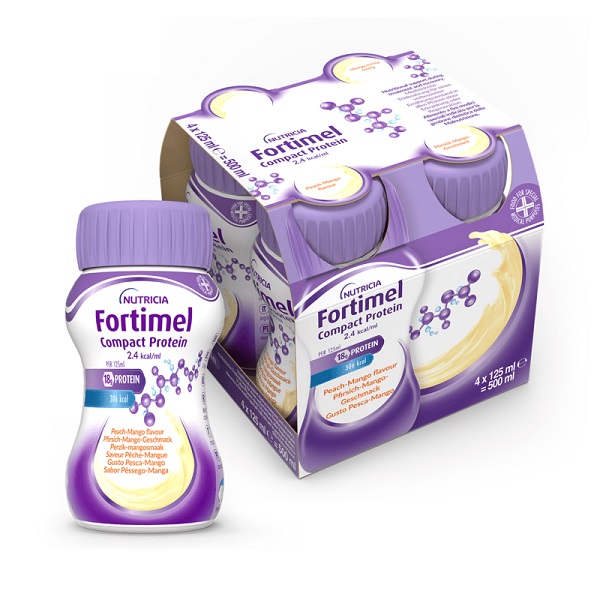 NUTRICIA FORTIMEL COMPACT PROTEIN GUSTO PESCA E MANGO 4 BOTTIGLIE DA 125 ML - farmachicca