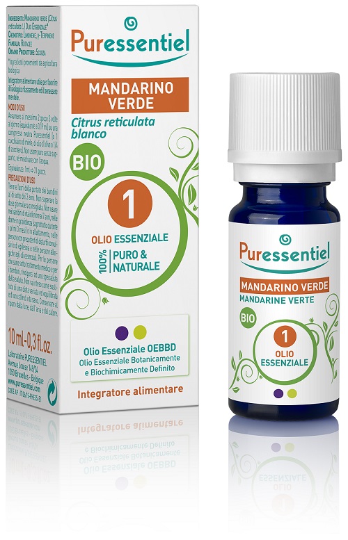 PURESSENTIEL MANDARINO VERDE OLIO ESSENZIALE BIO 10 ML - farmachicca