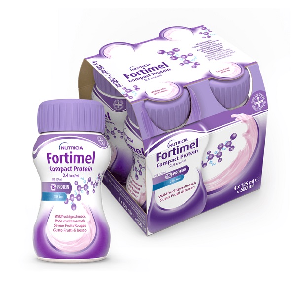 NUTRICIA FORTIMEL COMPACT PROTEIN GUSTO FRUTTI DI BOSCO 4 BOTTIGLIE DA 125 ML - farmachicca