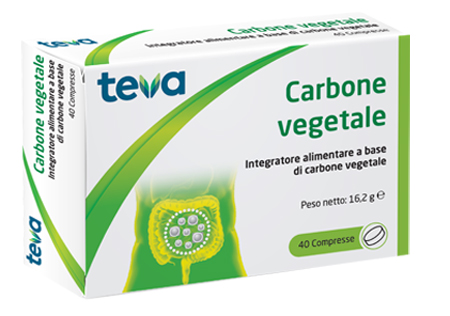 CARBONE VEGETALE TEVA 40 COMPRESSE 16,2 G - farmachicca