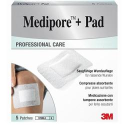 MEDICAZIONE MEDIPORE+PAD 10X10CM 5PEZZI - farmachicca