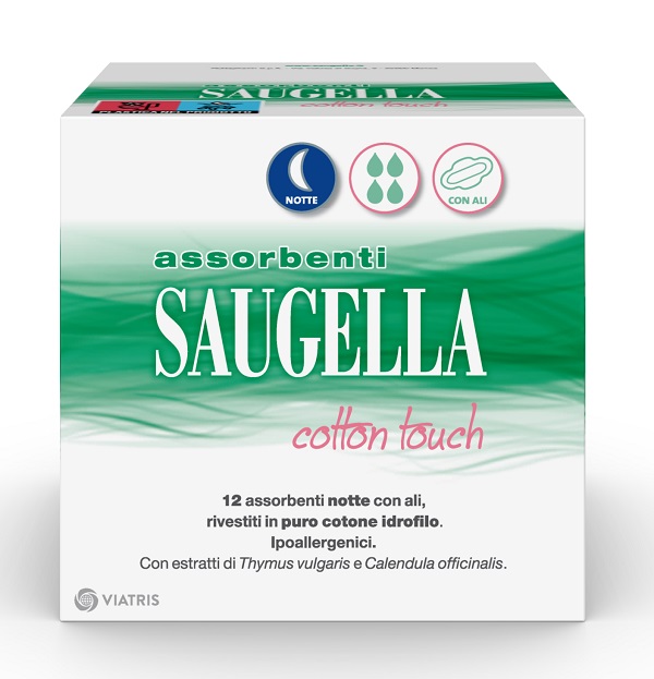 SAUGELLA COTTON TOUCH ASSORBENTI NOTTE 12 PEZZI - farmachicca