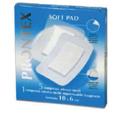GARZA COMPRESSA PRONTEX SOFT PAD 10X6 CM 6 PEZZI (5 TNT + 1 IMPERMEABILE AQUA PAD) - farmachicca