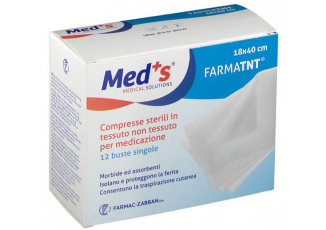 GARZA COMPRESSA MEDS TESSUTO NON TESSUTO 18X40CM 12 PEZZI SSR - farmachicca