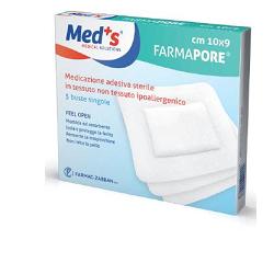 CEROTTO STERILE CON TAMPONE DI GARZA CENTRALE E BORDI ADESIVI MEDS FARMAPORE 6X9 CM 50 PEZZI - farmachicca
