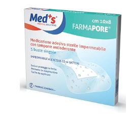 MEDS PORE MEDICAZIONE IN POLIURETANO ADESIVA IMPERMEABILE 10X8CM 5 PEZZI - farmachicca