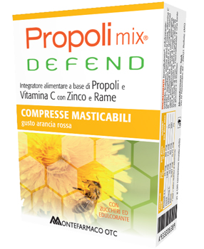 PROPOLI MIX DEFEND 30 COMPRESSE MASTICABILI GUSTO ARANCIA - farmachicca