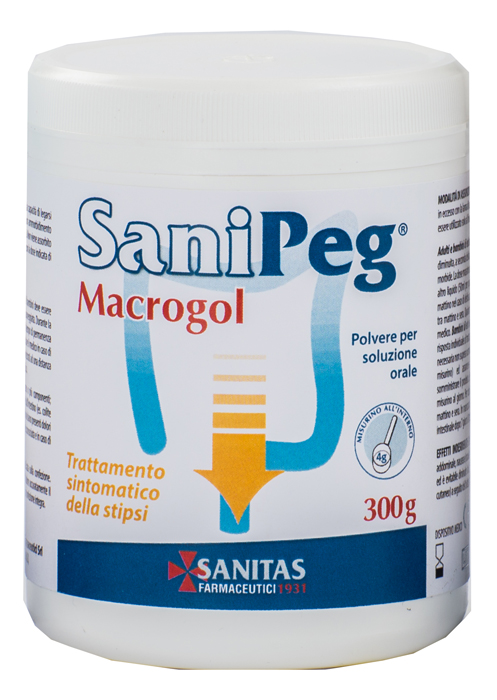 SANIPEG MACROGOL POLVERE PER SOLUZIONE ORALE BARATTOLO 300 G - farmachicca