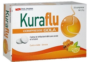 KURAFLU GOLA LIMONE/MIELE 20 COMPRESSE - farmachicca