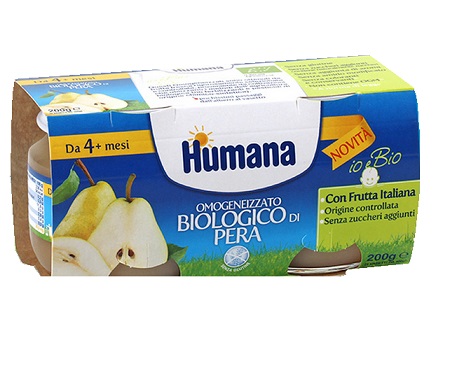 HUMANA OMOGENEIZZATO PERA BIO 2 VASETTI 100 G - farmachicca