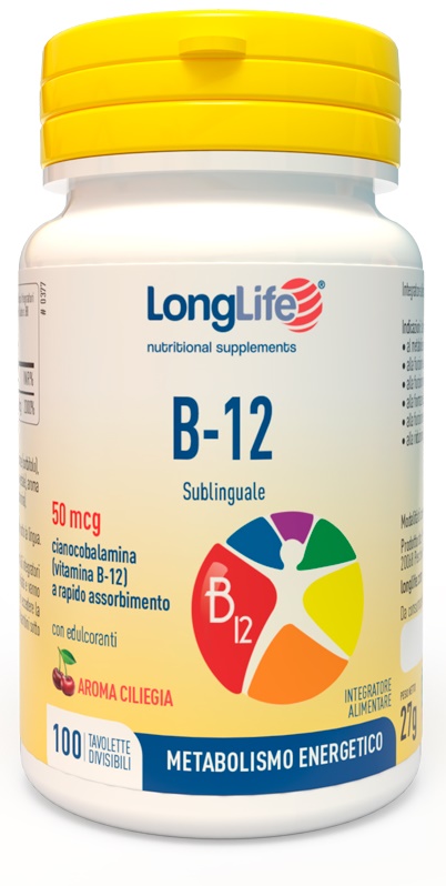 LONGLIFE B12 50MCG SUBLINGUALE 100 TAVOLETTE - farmachicca