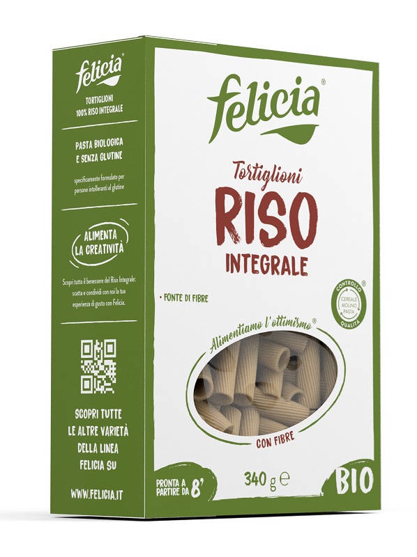 FELICIA BIO RISO INTEGRALE TORTIGLIONI 340 G - farmachicca