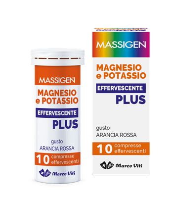 MASSIGEN MAGNESIO E POTASSIO EFFERVESCENTE PLUS 10 COMPRESSE - farmachicca