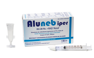 ALUNEB KIT SOLUZIONE IPERTONICA 3% 20 FLACONCINI + MAD NASAL ATOMIZZATORE - farmachicca