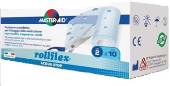 CEROTTO IMPERMEABILE PER FISSAGGIO MEDICAZIONI M-AID ROLLFLEX A-STOP M 10X10 CM - farmachicca