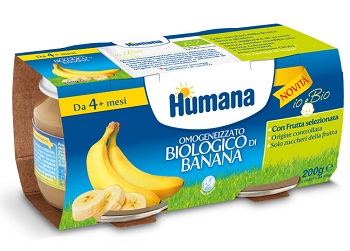 HUMANA OMOGENEIZZATO BANANA BIOLOGICO 2 VASETTI 100 G - farmachicca