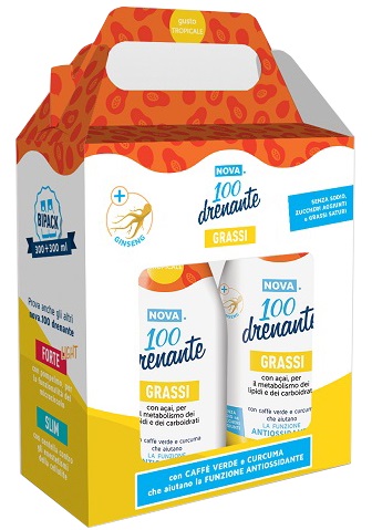 NOVA100 DRENANTE GRASSI CON GINSENG 300+300 ML - farmachicca