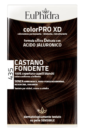 EUPHIDRA COLORPRO XD 435 CASTANO FONDENTE GEL COLORANTE CAPELLI IN FLACONE + ATTIVANTE + BALSAMO + GUANTI - farmachicca