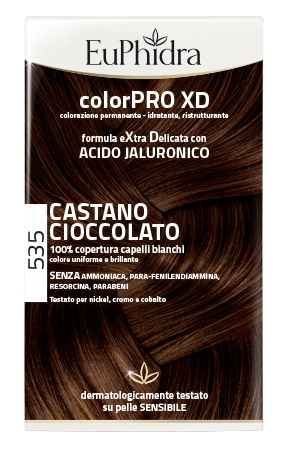 EUPHIDRA COLORPRO XD 535 CASTANO CIOCCOLATO GEL COLORANTE CAPELLI IN FLACONE + ATTIVANTE + BALSAMO + GUANTI - farmachicca