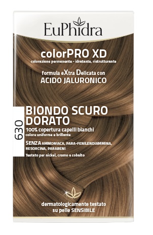 EUPHIDRA COLORPRO XD 630 BIONDO SCURO DORATO GEL COLORANTE CAPELLI IN FLACONE + ATTIVANTE + BALSAMO + GUANTI - farmachicca