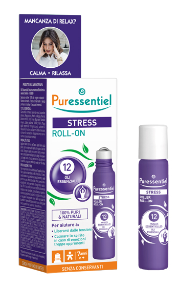 PURESSENTIEL ROLLER SOS STRESS 12 OLI ESSENZIALI 5 ML - farmachicca