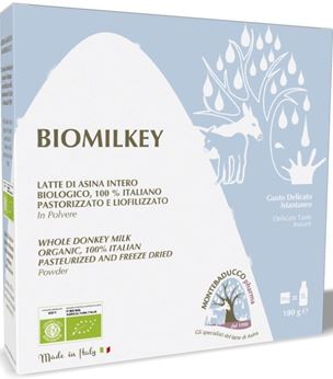 BIOMILKEY LATTE DI ASINA PASTORIZZATO E LIOFILIZZATO BIOLOGICO 100% ITALIANO 100 G - farmachicca