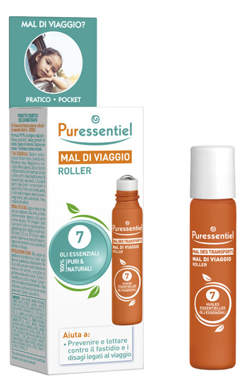 PURESSENTIEL ROLLER MAL DI VIAGGIO 7 OLI ESSENZIALE 5 ML - farmachicca