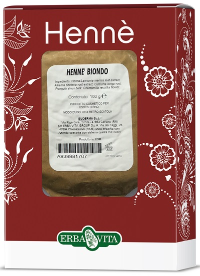 HENNE COLORANTE CAPELLI BIONDO 100 G - farmachicca