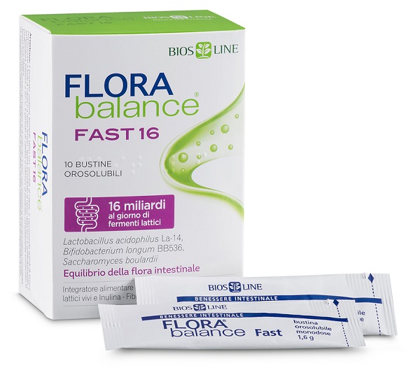 BIOSLINE FLORABALANCE FAST 10 BUSTINE OROSOLUBILI - farmachicca