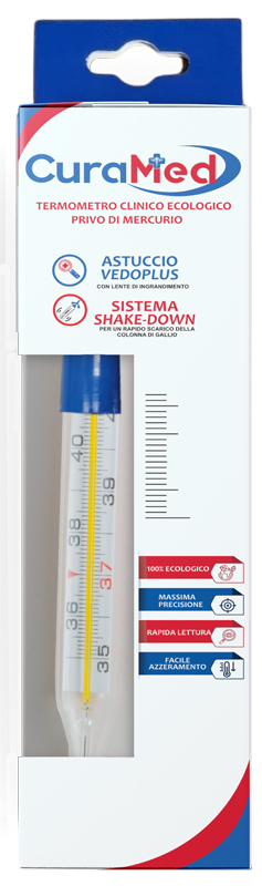 TERMOMETRO CLINICO OVALE AL GALLIO CON AGITATORE CURATERM - farmachicca