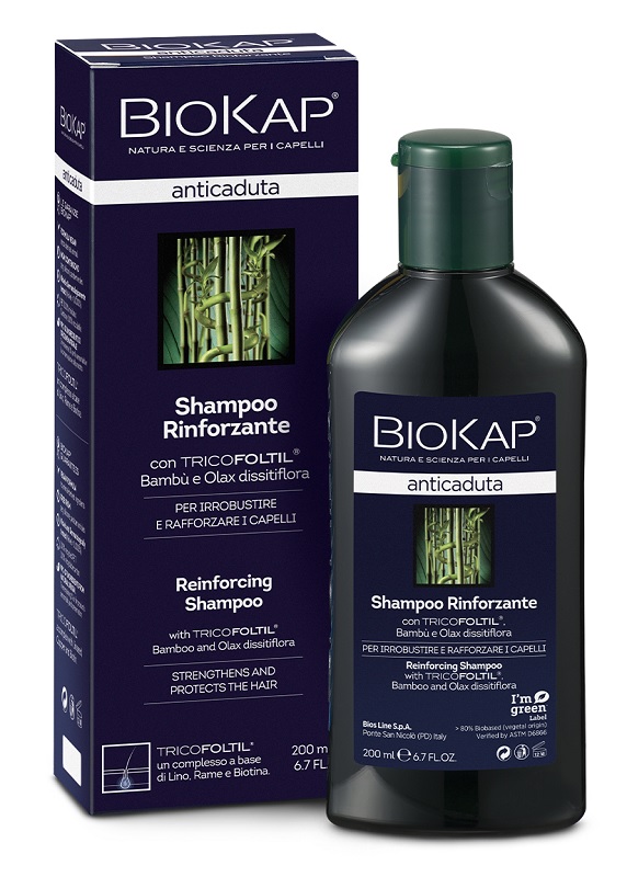 BIOKAP SHAMPOO RINFORZANTE ANTICADUTA CON TRICOBIOTIC NUOVA FORMULA 200 ML - farmachicca