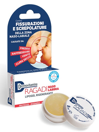 DERMOVITAMINA RAGADI NASO E LABBRA LIPOGEL RIGENERANTE 8 ML - farmachicca
