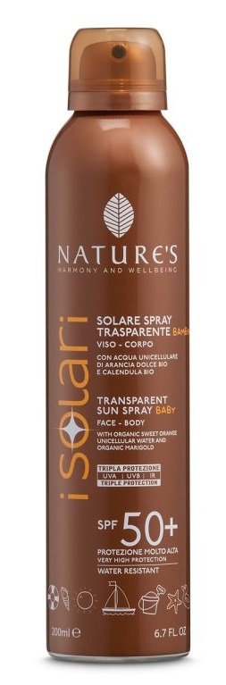 NATURES I SOLARI SPRAY TRASPARENTE BAMBINI SPF50+ 200 ML - farmachicca