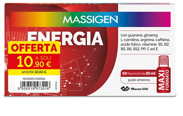 MASSIGEN ENERGIA 10 FLACONCINI DA 25 ML  - farmachicca