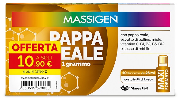 MASSIGEN PAPPA REALE 10 FLACONCINI DA 25 ML - farmachicca