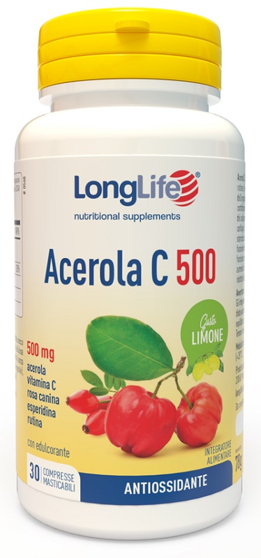 LONGLIFE ACEROLA C500 LIMONE 30 COMPRESSE MASTICABILI - farmachicca