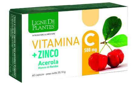 LIGNE DE PLANTES VITAMINA C 500 MG + ZINCO ACEROLA E MANNA DI BAMBU' 60 CAPSULE - farmachicca