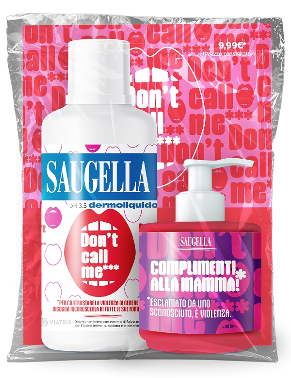 SAUGELLA BUNDLE DERMOLIQUIDO DON'T CALL ME 1 SAUGELLA DERMOLIQUIDO 500 ML CON ETICHETTA EDIZIONE LIMITATA + 1 MINISIZE SAMPLE CON PUMP 150 ML - farmachicca