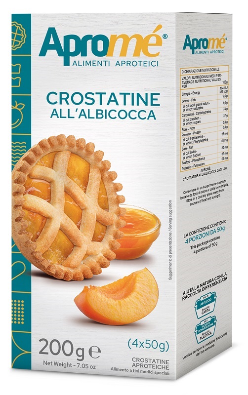 APROME' CROSTATINE ALBICOCCA 4 PEZZI DA 50 G - farmachicca