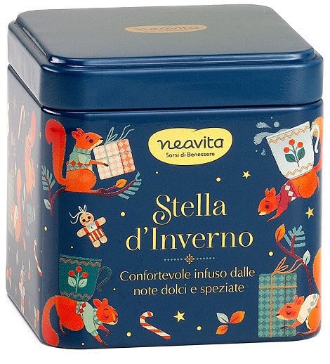 NEAVITA INFUSO STELLA D'INVERNO FILTROSCRIGNO IN BARATTOLINO BLU DI NATALE 5 FILTRI DA 3,5 G - farmachicca