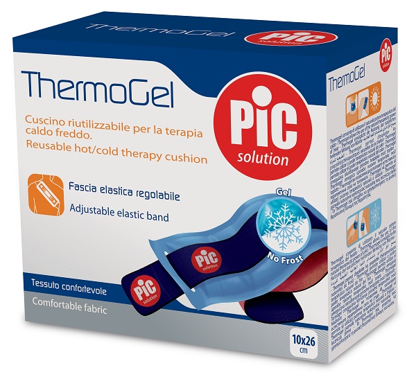 CUSCINO THERMOGEL TERAPIA CALDO FREDDO 10X26 CM CON FASCIA ELASTICA ITC - farmachicca