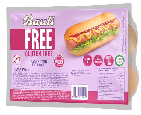 BAULI FREE PANINI HOT DOG 2 PEZZI DA 75 G - farmachicca