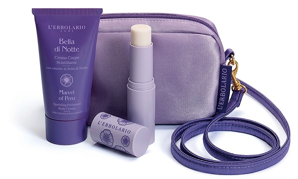 BELLA DI NOTTE MINI BEAUTY BAG SERATA SCINTILLANTE EDIZIONE LIMITATA 1 CREMA CORPO SCINTILLANTE 75 ML + 1 BURROCACAO - farmachicca