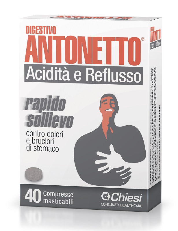 DIGESTIVO ANTONETTO ACIDITA' E REFLUSSO 40 COMPRESSE MASTICABILI - farmachicca