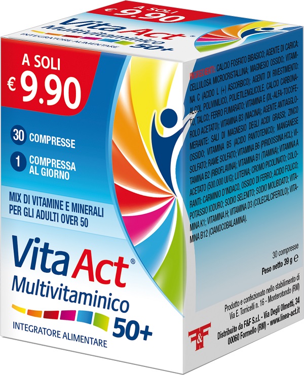 VITA ACT MULTIVITAMINICO 50+ 30 COMPRESSE - farmachicca
